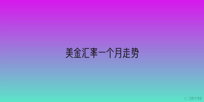 美金汇率一个月走势
